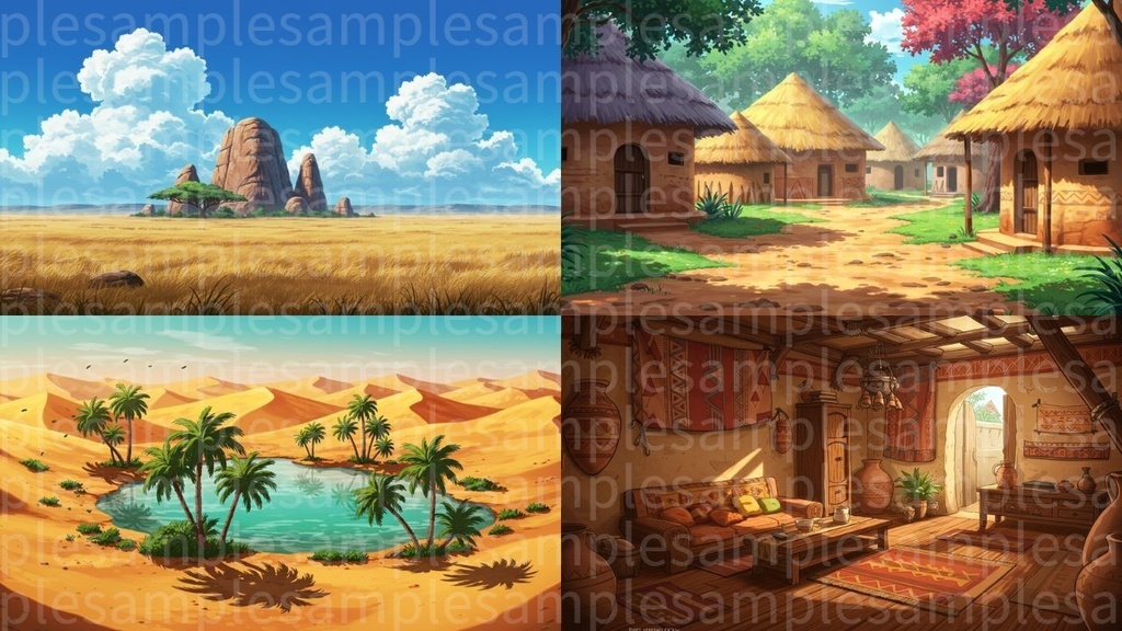 アフリカ(背景画像100枚) ゲームや配信など様々な用途に!!!