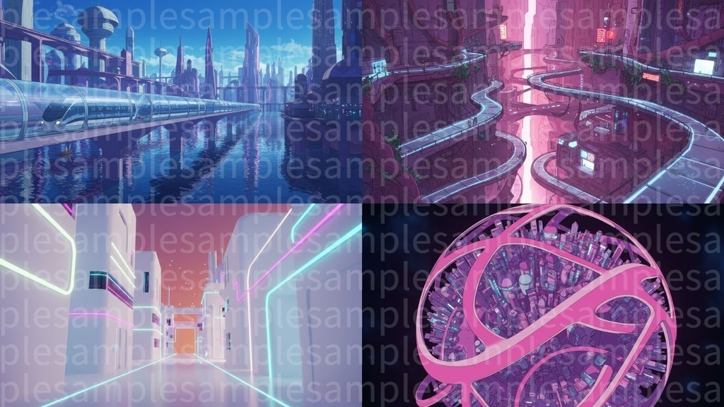 近未来(背景画像100枚) ゲームや配信など様々な用途に!!!