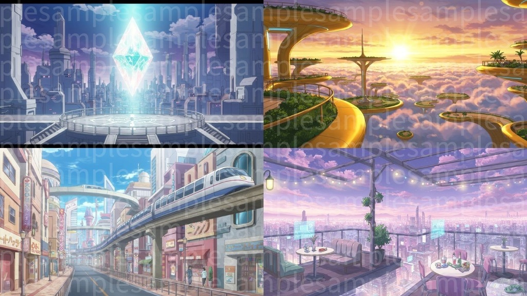 近未来(背景画像100枚) ゲームや配信など様々な用途に!!!