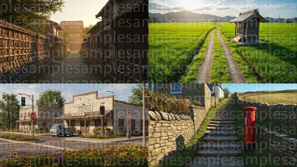 田舎(背景画像100枚) ゲームや配信など様々な用途に!!!