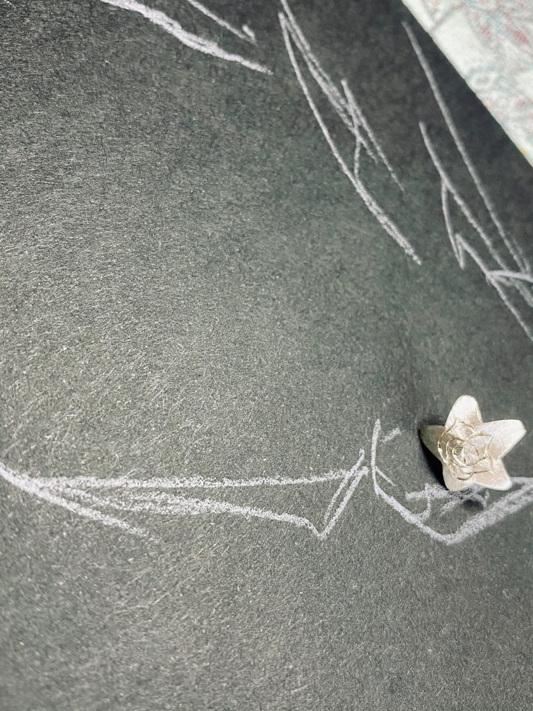 星とバラのキラキラ片耳ピアス