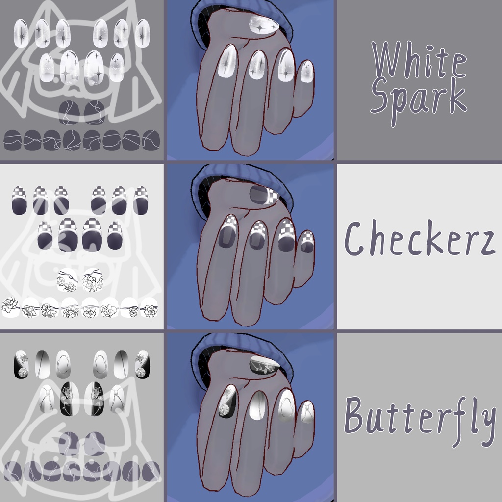 【龍のヨルちゃん対応】Verillのダークネイル【VRChat向け】