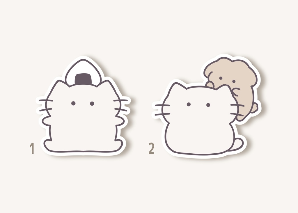 ステッカー ぽわねこ