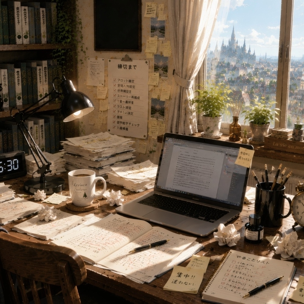 小説執筆部屋背景素材パック