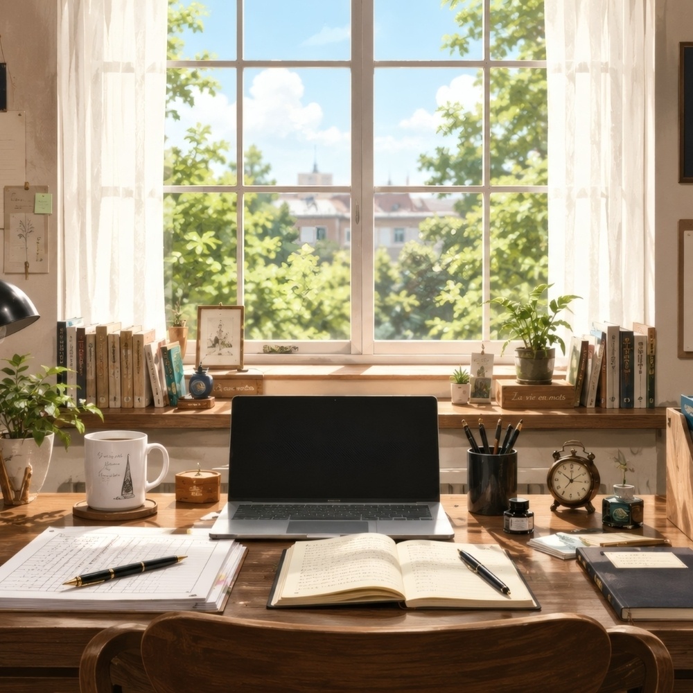 小説執筆部屋背景素材パック