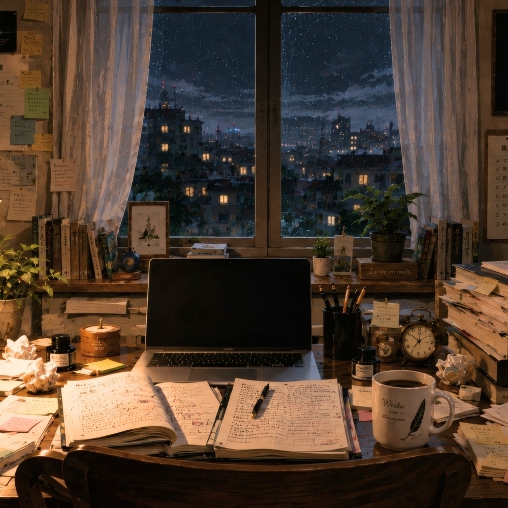 小説執筆部屋背景素材パック