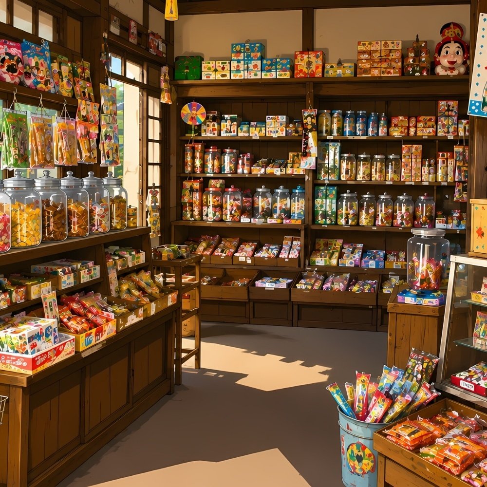 昭和レトロ駄菓子屋背景素材