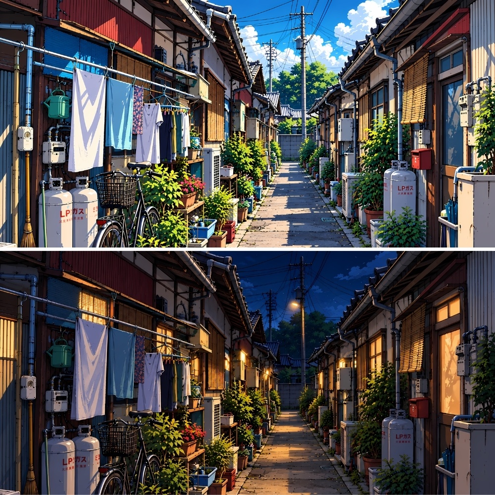 日本の路地裏背景素材集