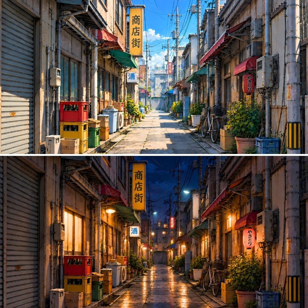 日本の路地裏背景素材集