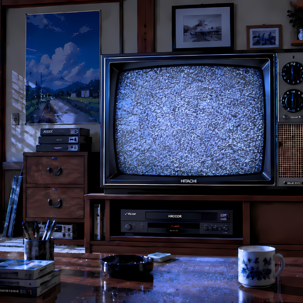 ブラウン管テレビ部屋背景セット
