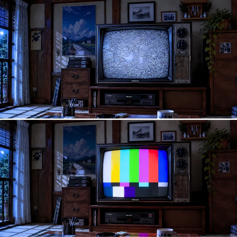 ブラウン管テレビ部屋背景セット
