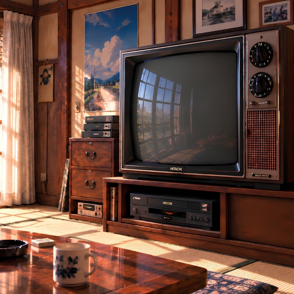 ブラウン管テレビ部屋背景セット