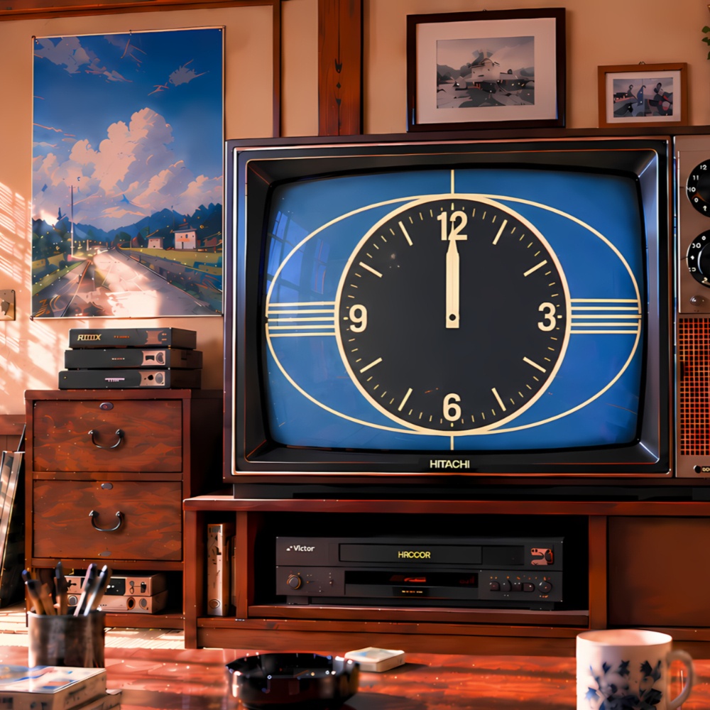 ブラウン管テレビ部屋背景セット