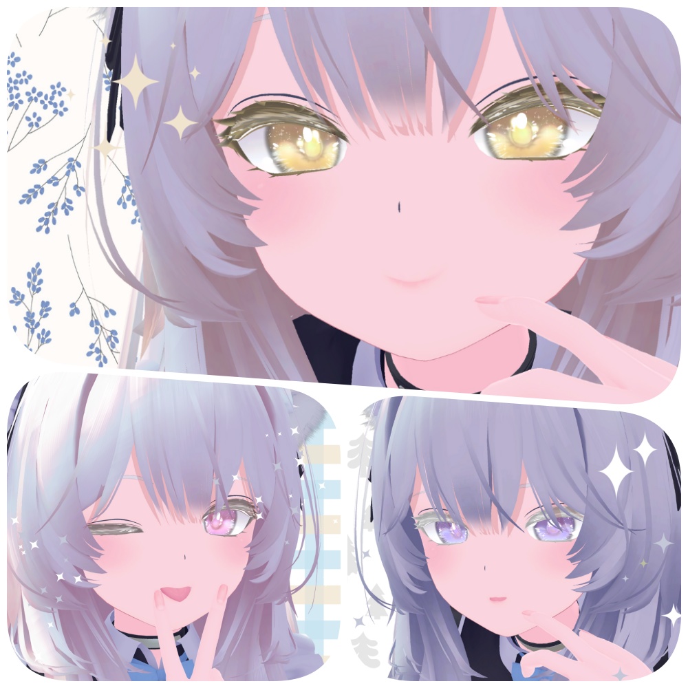 【瑞希 Mizuki】動く♡move!ふわりアイテクスチャ【8色】+まつ毛テクスチャ【7色】lilToon用