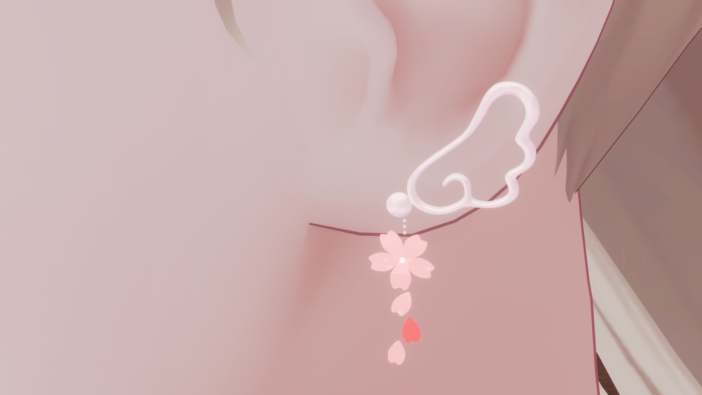 【 全アバター対応 】桜ゆれるピアス2種🌸