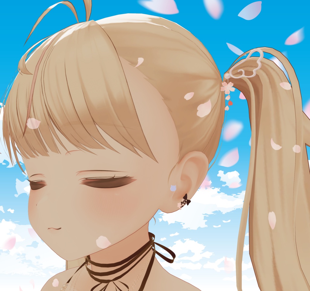 【 全アバター対応 】桜ゆれるピアス2種🌸