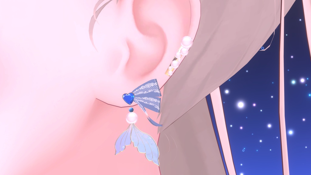 【MA対応】夏にぴったり、人魚ピアス🐬💙【 全アバター対応 】