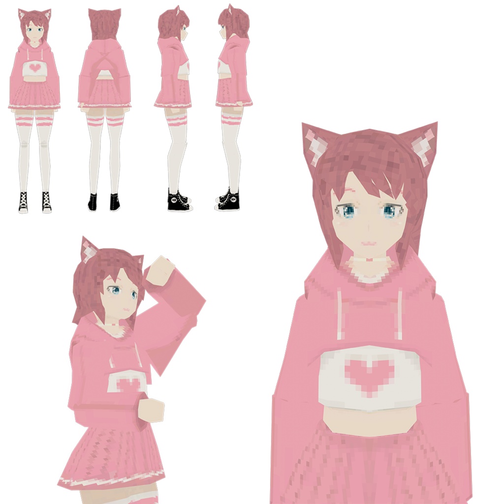 StrawberryPSX - プレイステーション スタイルのアバター、VRC フォールバックに適しています // retro style avatar, good for VRC fallback