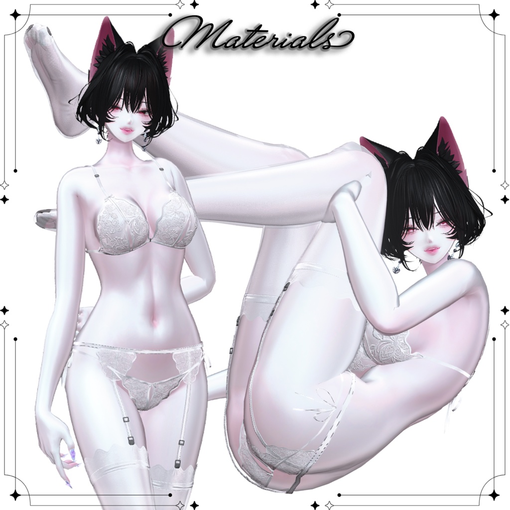 【WhitePink skin】Poiyomi MaterialSet