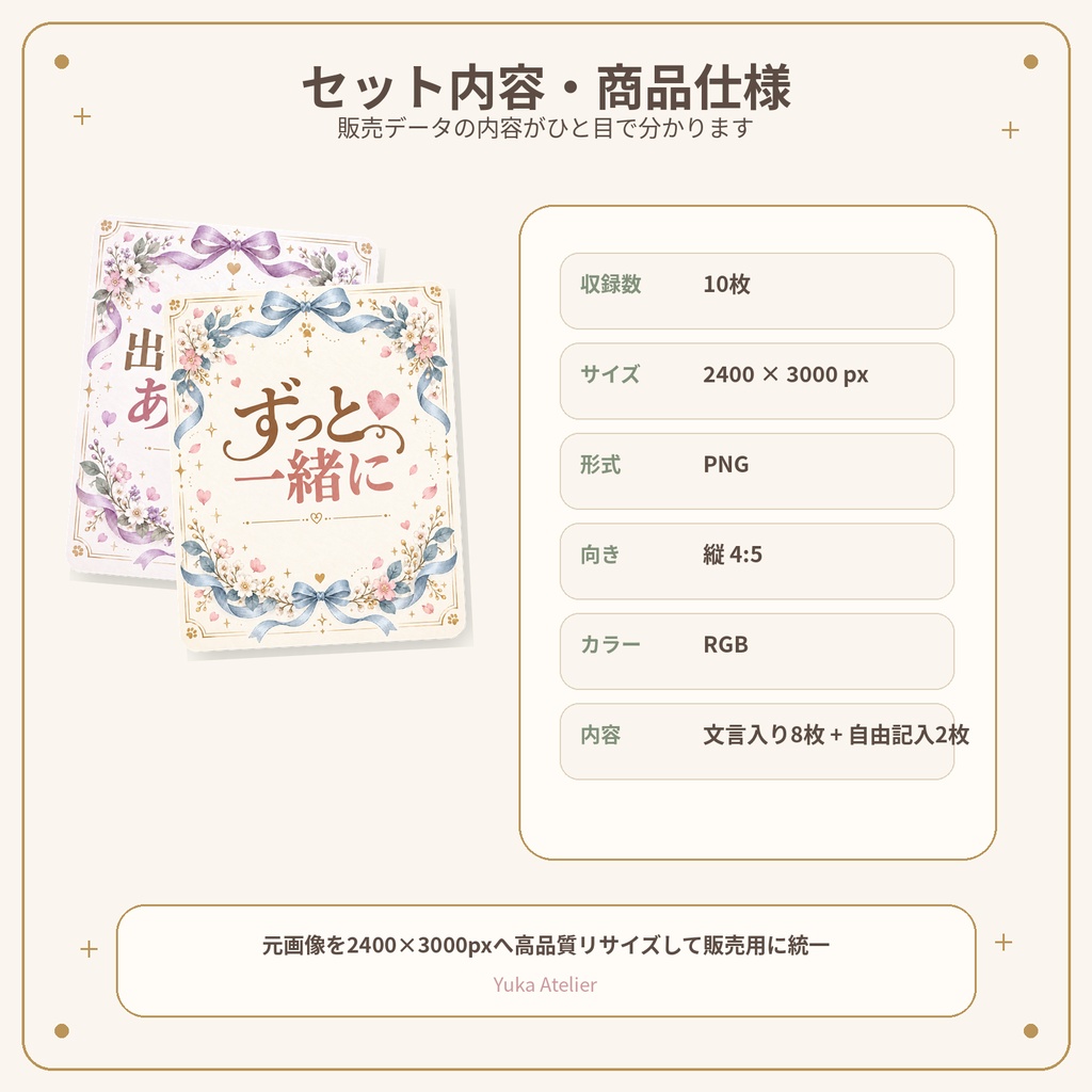 うちの子記念日カード 10枚セット|家族になった日・お迎え記念・ペット記念日|2400×3000px PNG