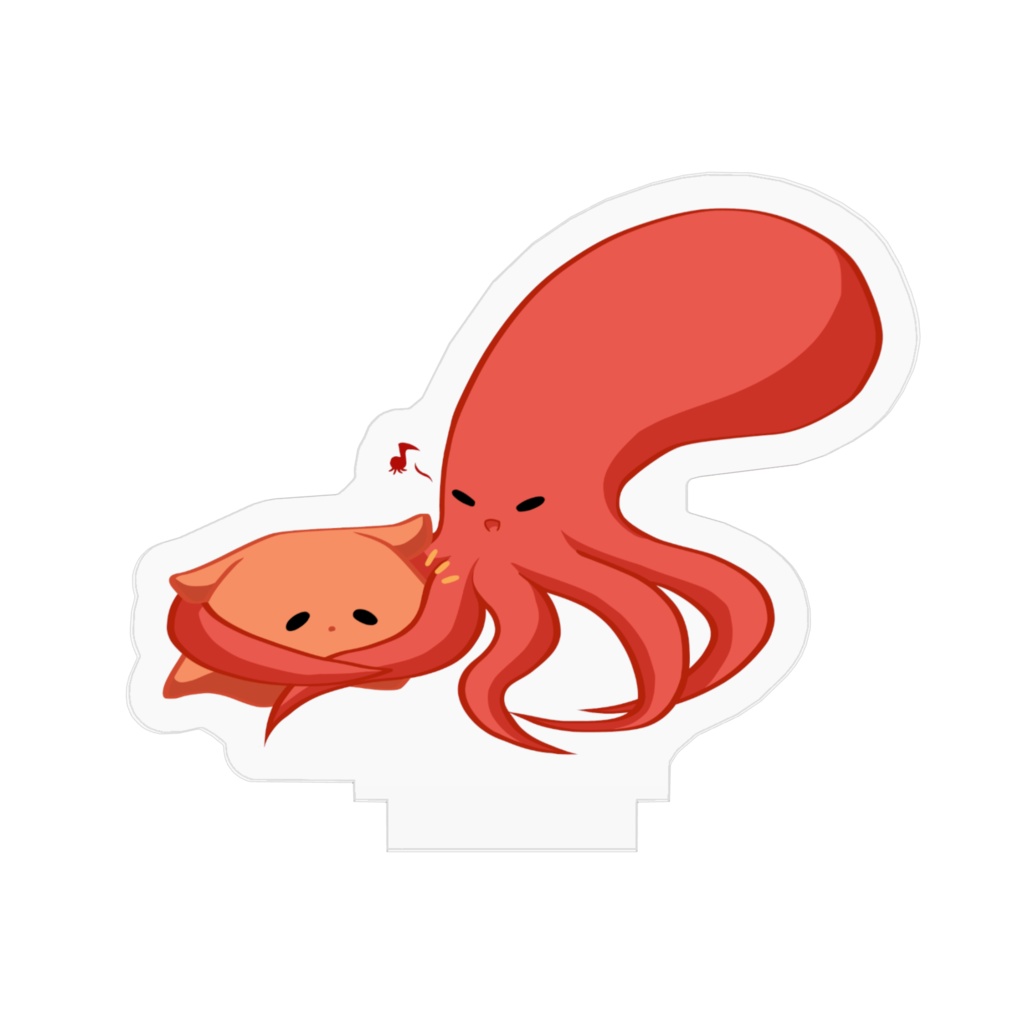 タコに絡まれる面倒ダコのアクリルフィギュア