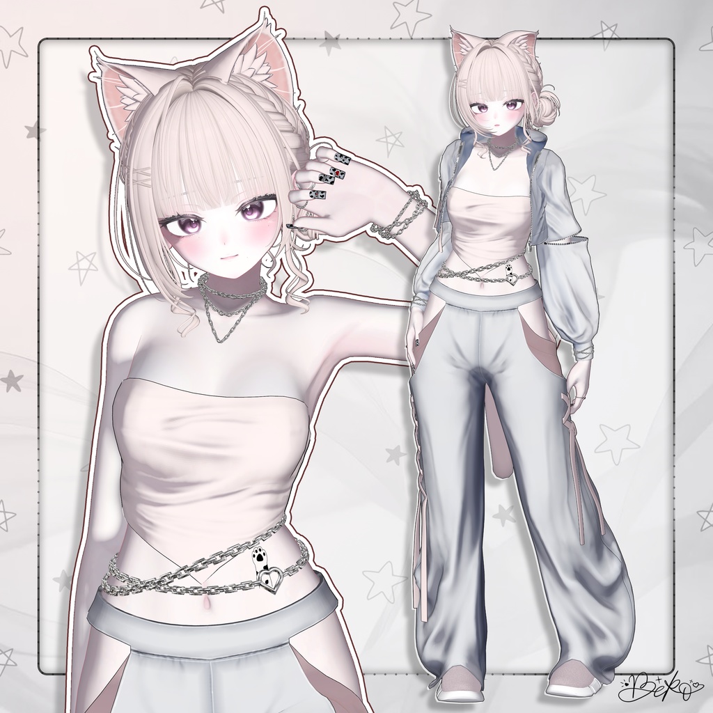 10 アバター対応 💎『Zero Black Fit Training』💎+ Hair