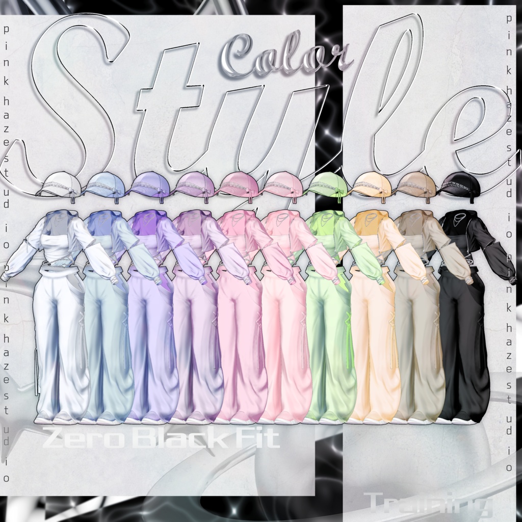 10 アバター対応 💎『Zero Black Fit Training』💎+ Hair