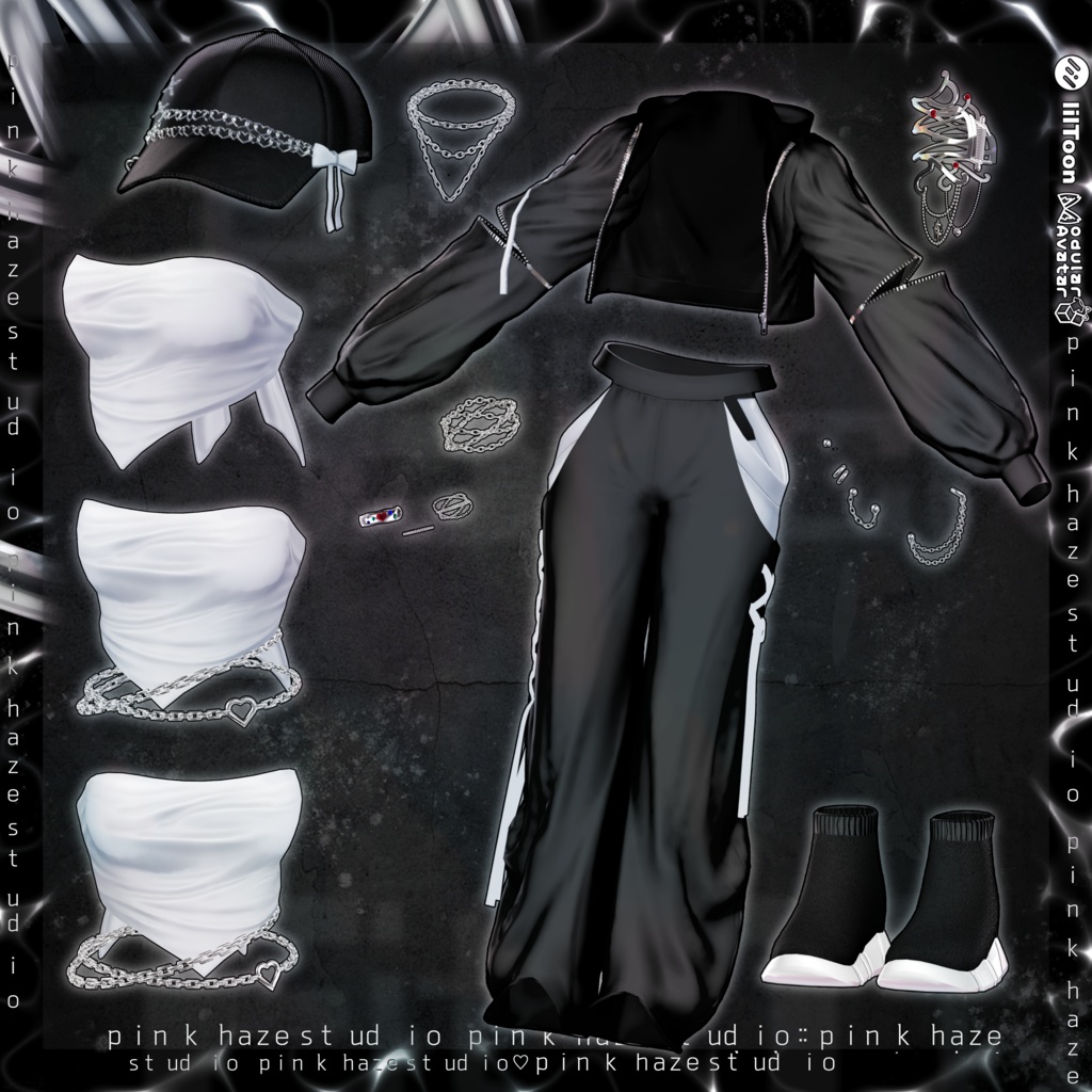 10 アバター対応 💎『Zero Black Fit Training』💎+ Hair