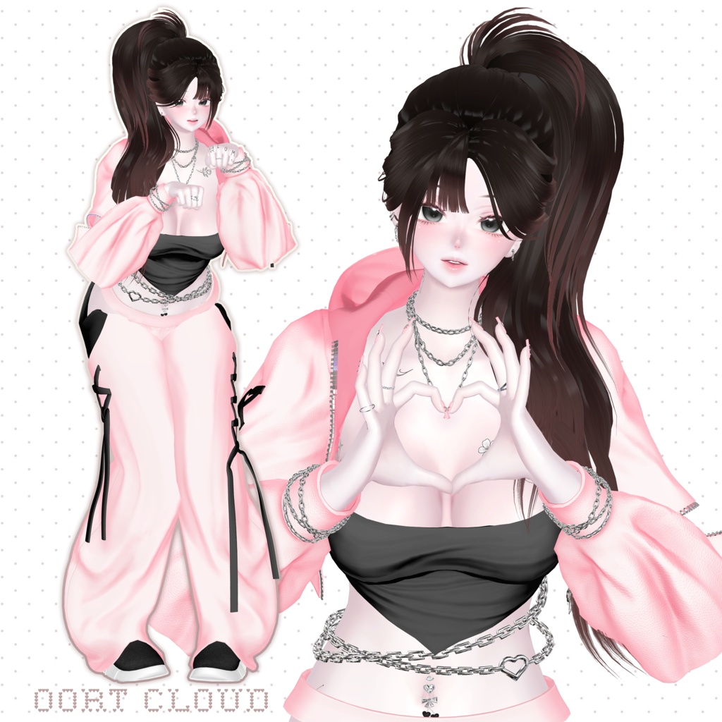 10 アバター対応 💎『Zero Black Fit Training』💎+ Hair