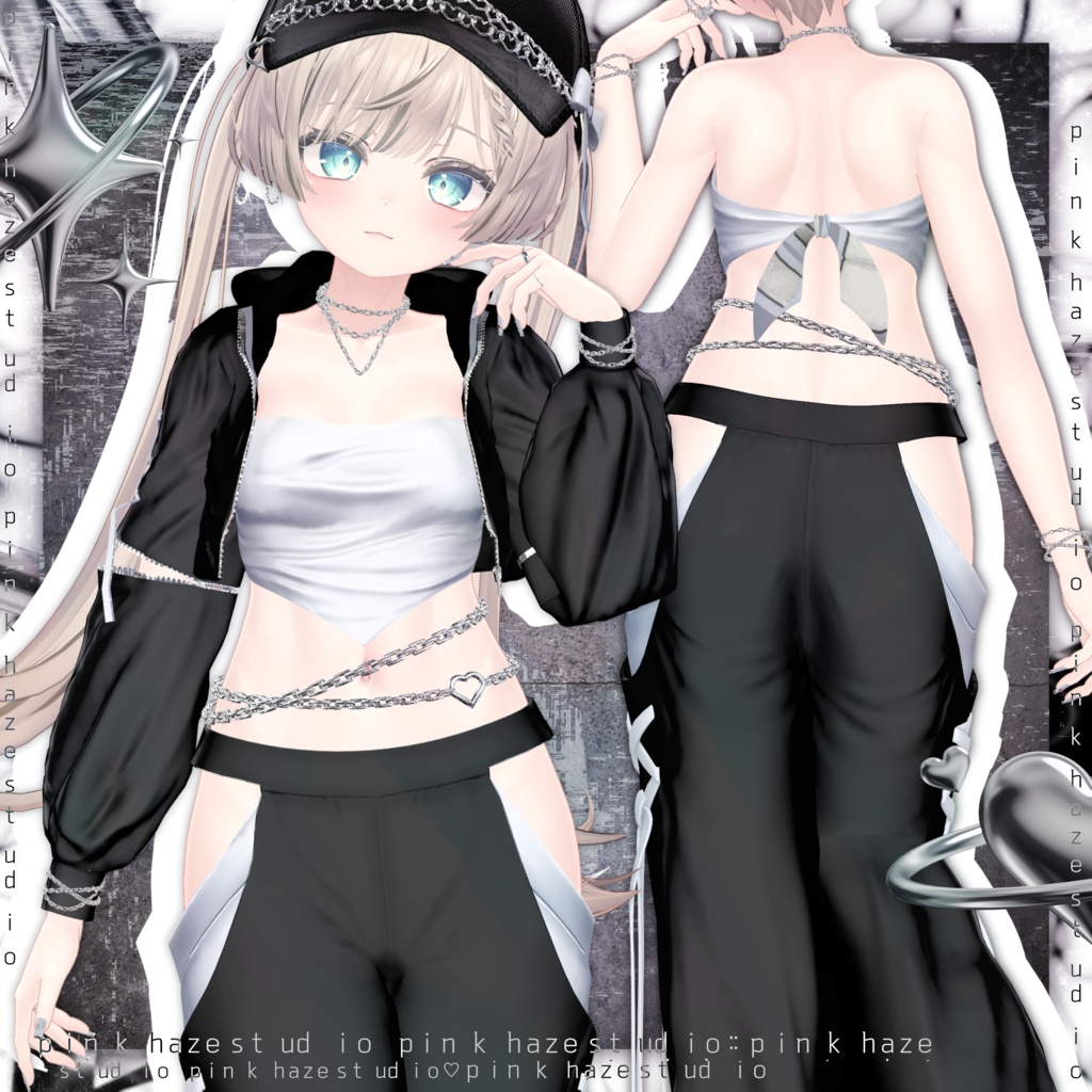 10 アバター対応 💎『Zero Black Fit Training』💎+ Hair