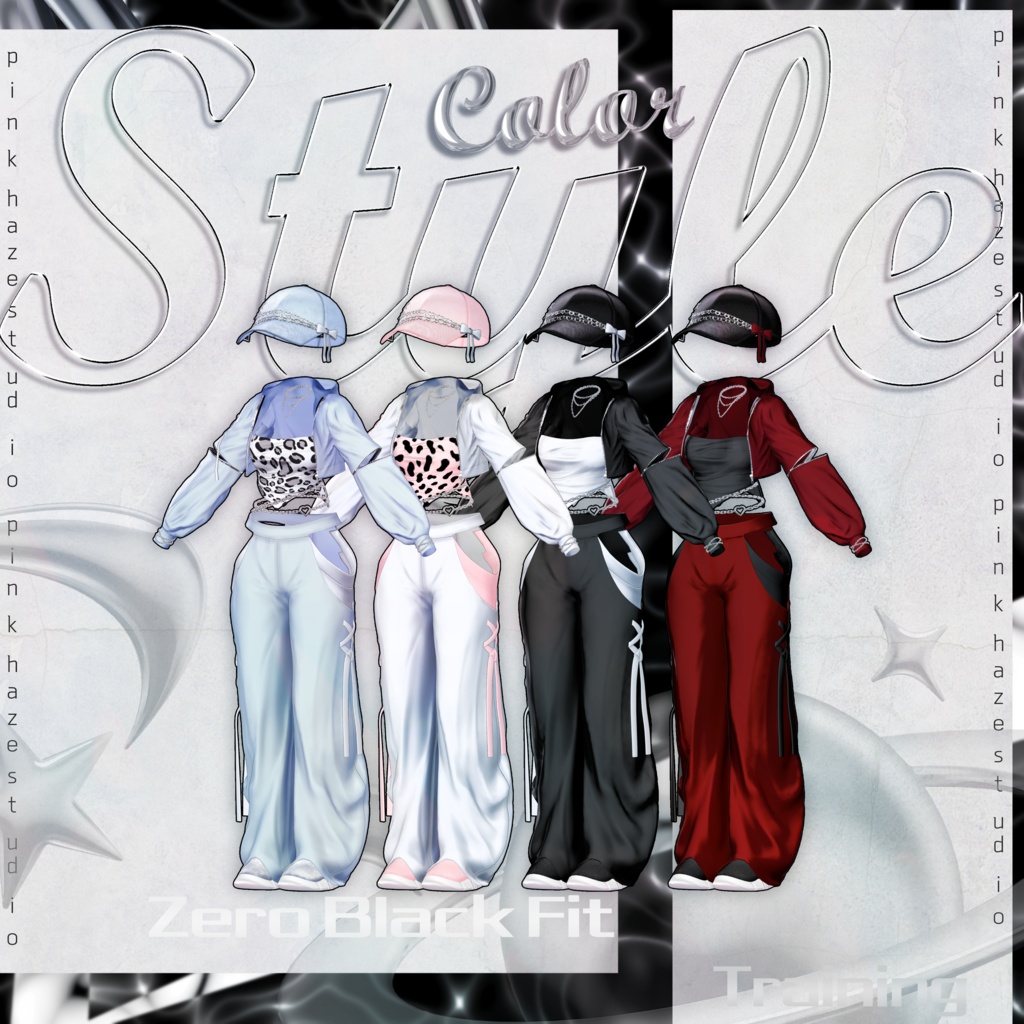 10 アバター対応 💎『Zero Black Fit Training』💎+ Hair