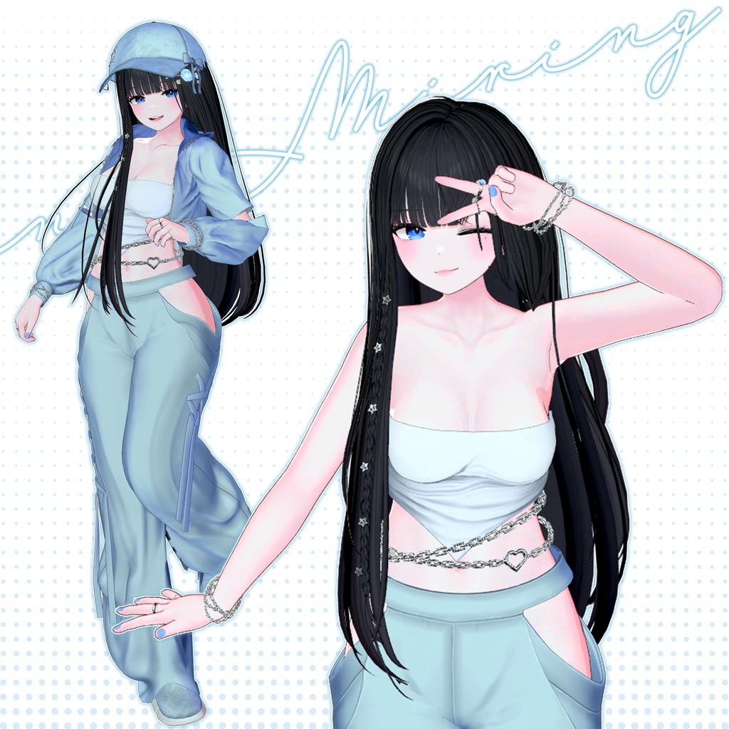 10 アバター対応 💎『Zero Black Fit Training』💎+ Hair