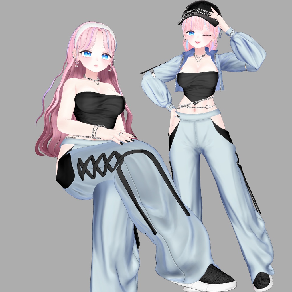 10 アバター対応 💎『Zero Black Fit Training』💎+ Hair