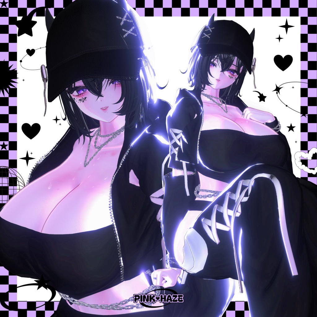 10 アバター対応 💎『Zero Black Fit Training』💎+ Hair