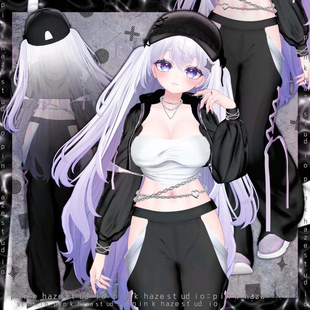 10 アバター対応 💎『Zero Black Fit Training』💎+ Hair