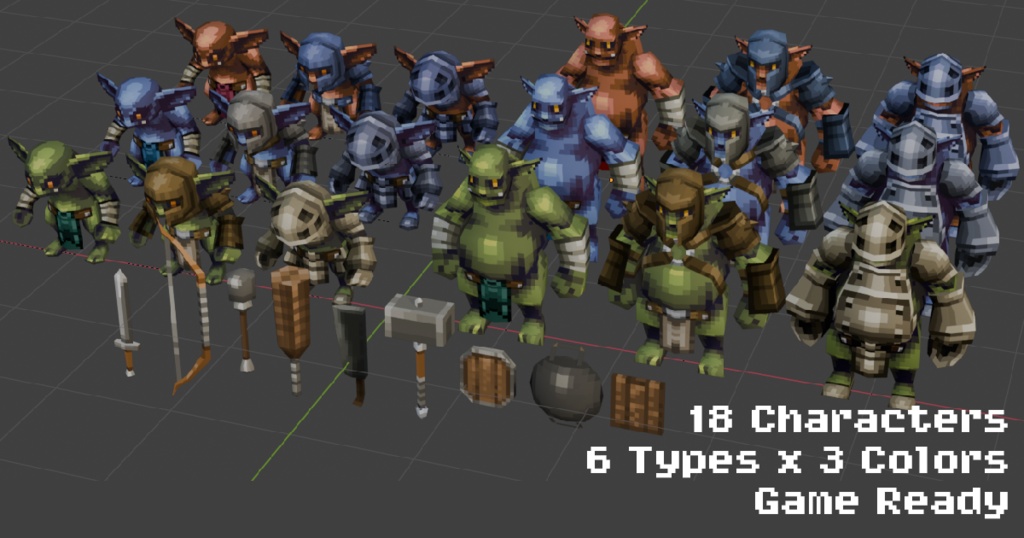 LowPolyPixelGoblin(旧:ローレゾモデル[Goblin)