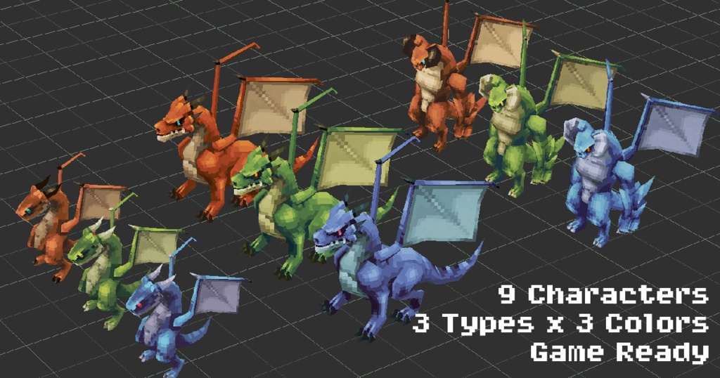 LowPolyPixelDragon
