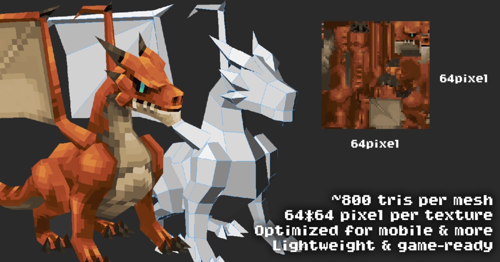 LowPolyPixelDragon