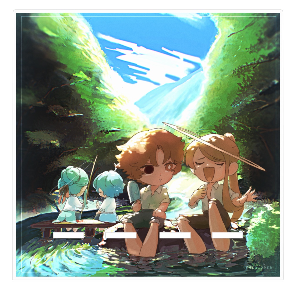 木土天海と夏の渓流なアクリルスマホスタンド