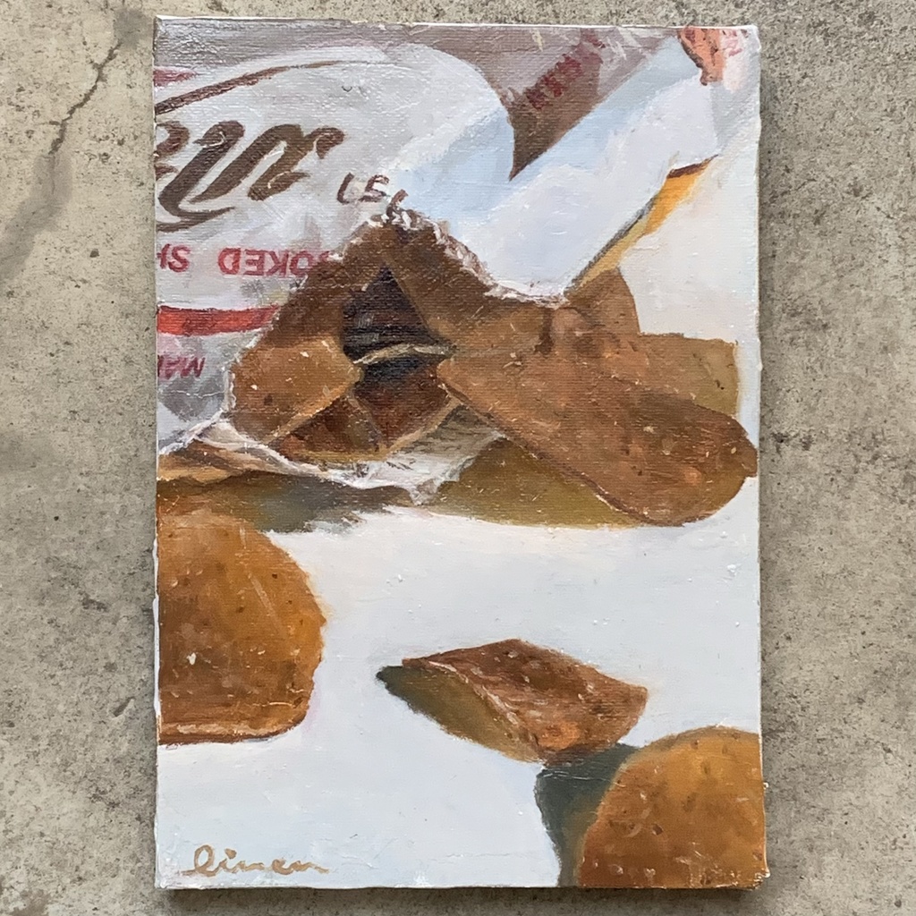 油絵 原画　タイのえびせん