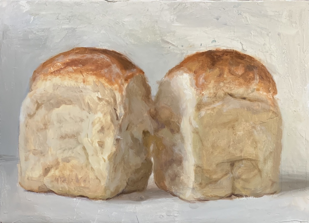 油絵 原画 食パン
