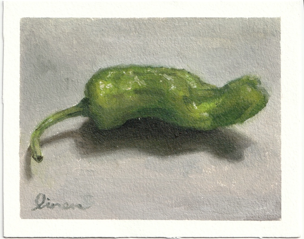 油絵 原画 ししとう