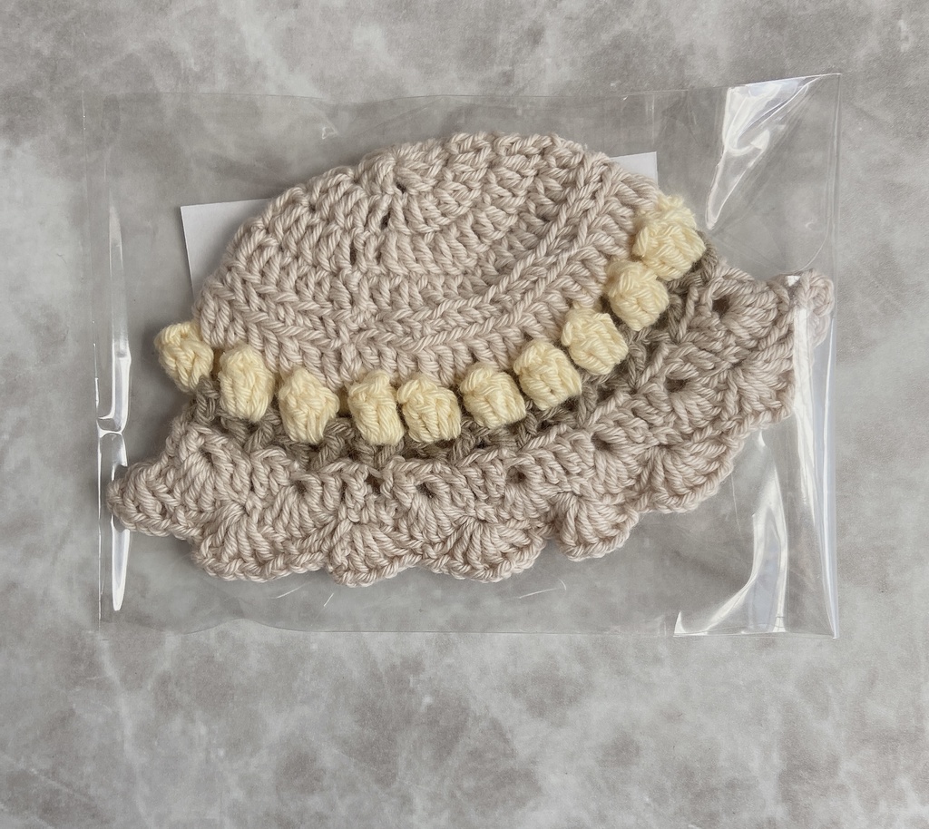 ぬい帽子(チューリップ×ミルクティー)