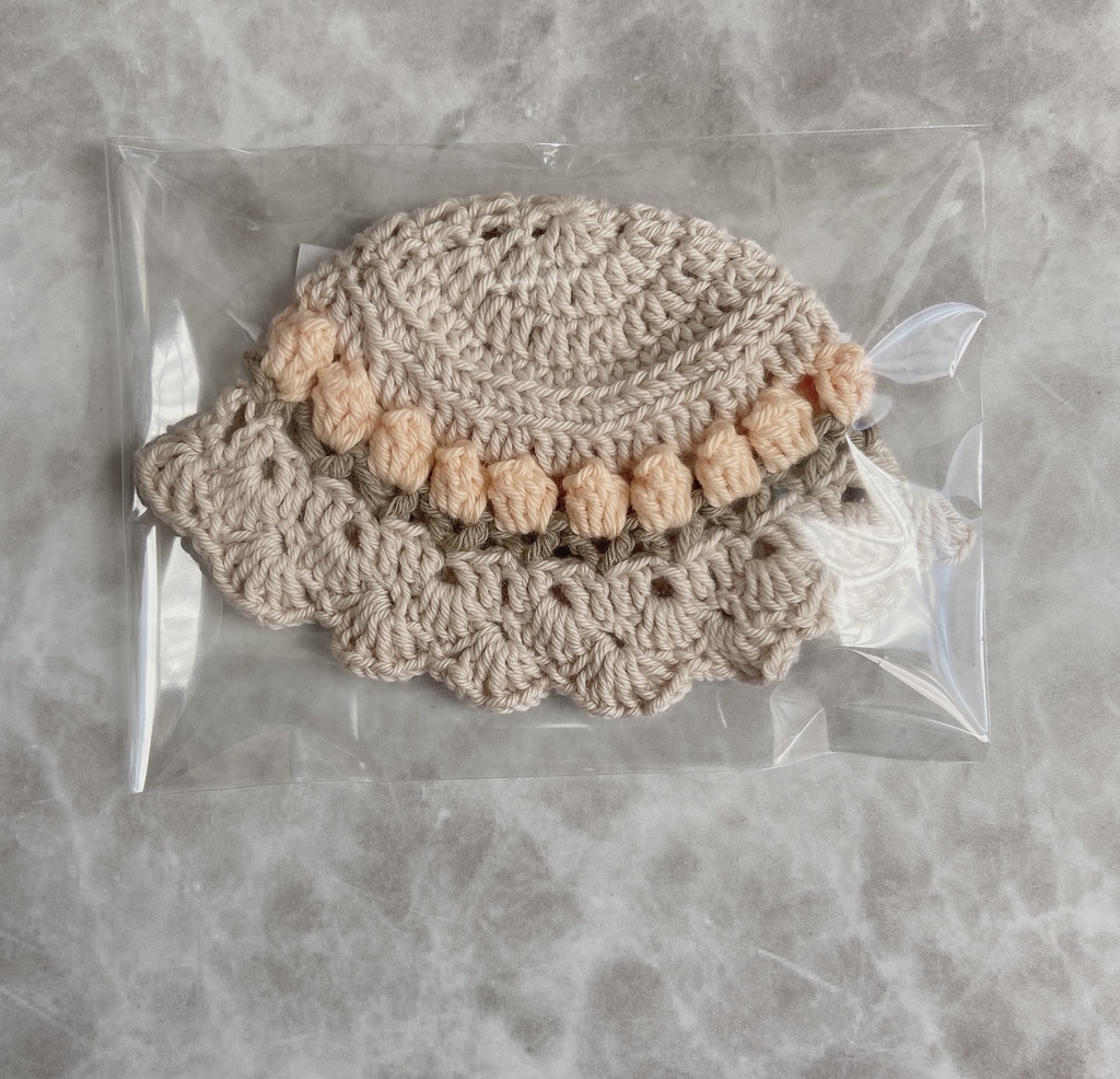 ぬい帽子(チューリップ×ミルクティー)