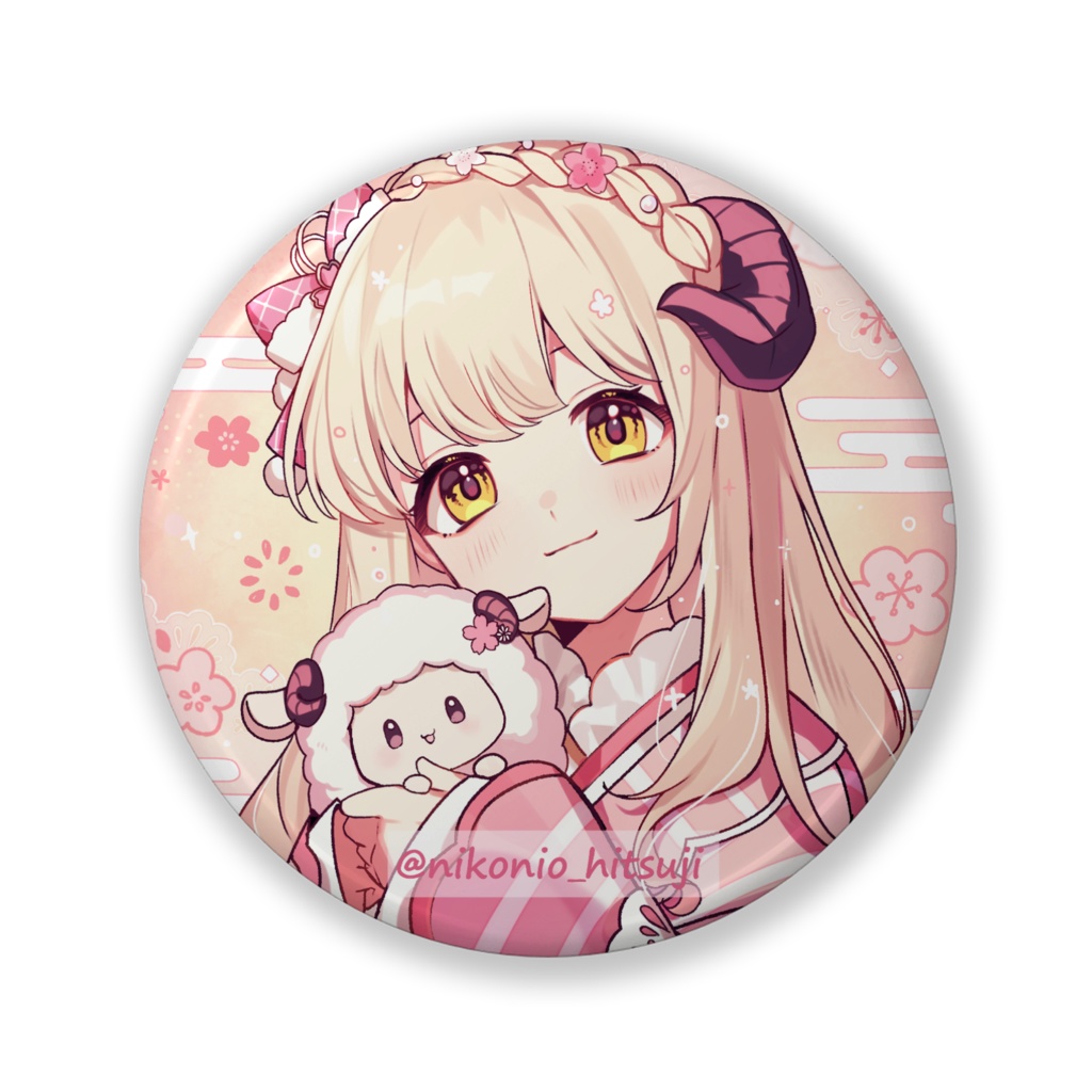 ひつじ缶バッジ