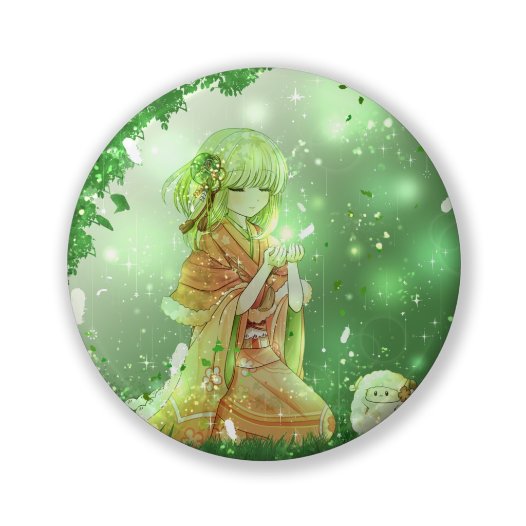 ひつじ缶バッジ