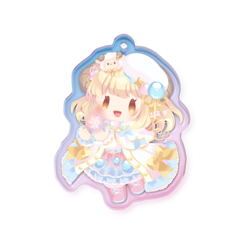 ひつじオーロラアクリルキーホルダー