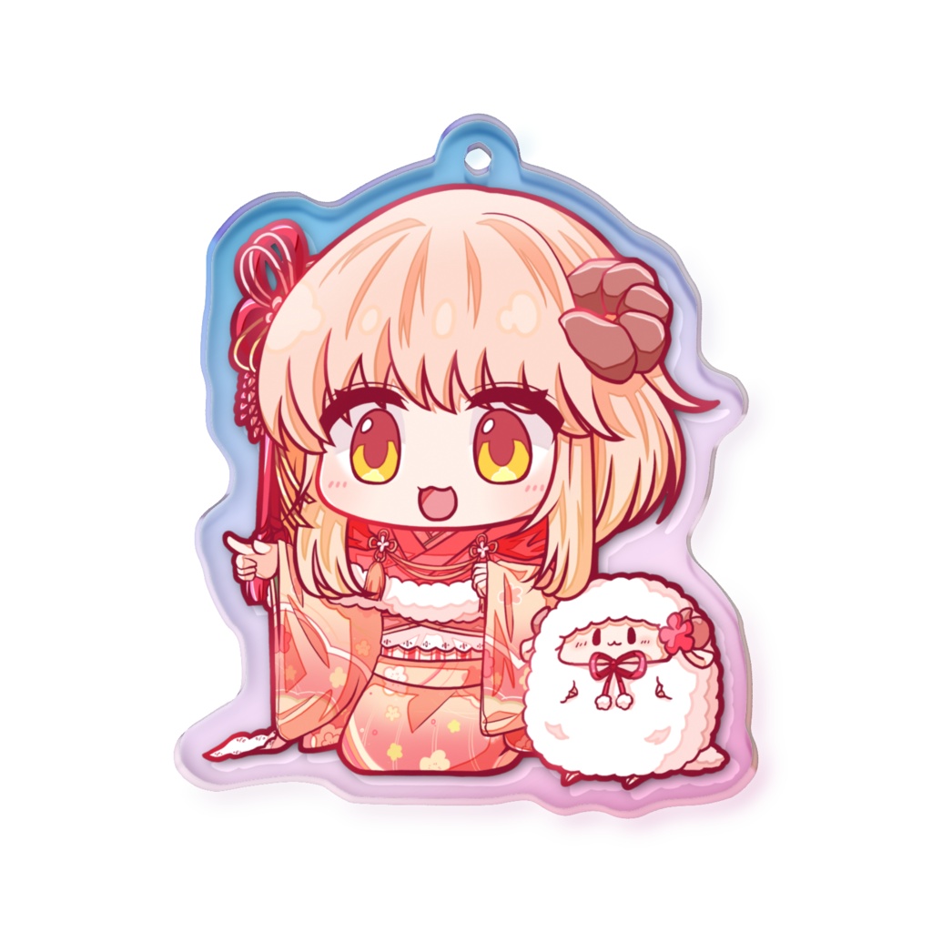 ひつじオーロラアクリルキーホルダー