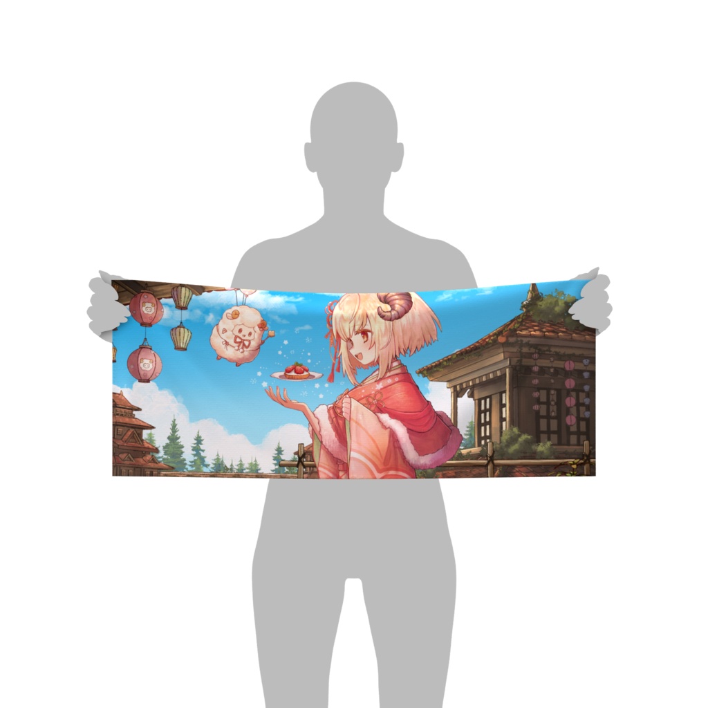 ひつじのフェイスタオル