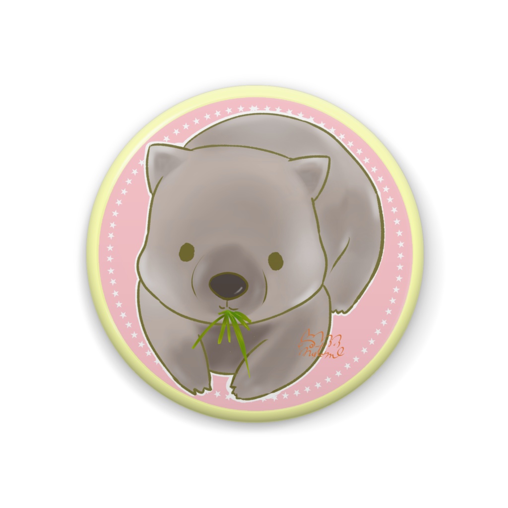 もふもふ缶バッジ【ウォンバット】